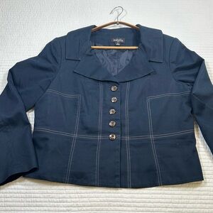 Isabella Suits -Women's Navy Blazer. Cropped Blazer. Size 16. Fisherman.Nautical